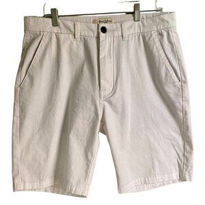 Report Collection Resort Cotton Blend White Shorts Men's Size 34 Inseam 9 in.